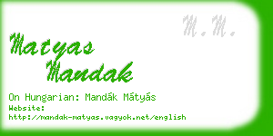 matyas mandak business card