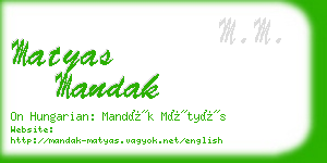 matyas mandak business card
